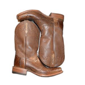 Cody James Men's Exotic Python Western Boots  Broad Square Toe SZ 10D BECJSP21L1